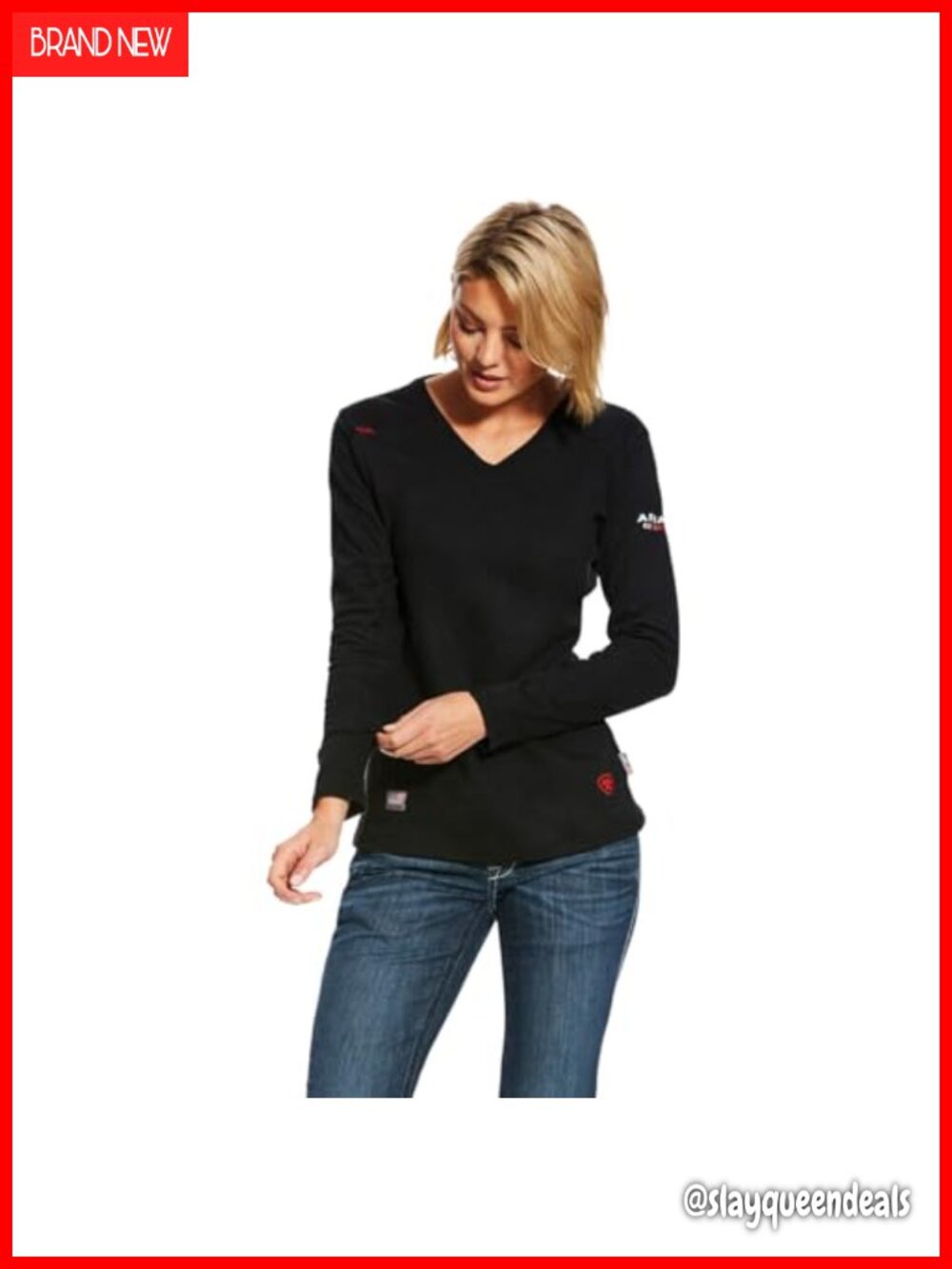 Flame Resistant AC Crew Top Womens Work Shirt Long Sleeve NFPA 70E